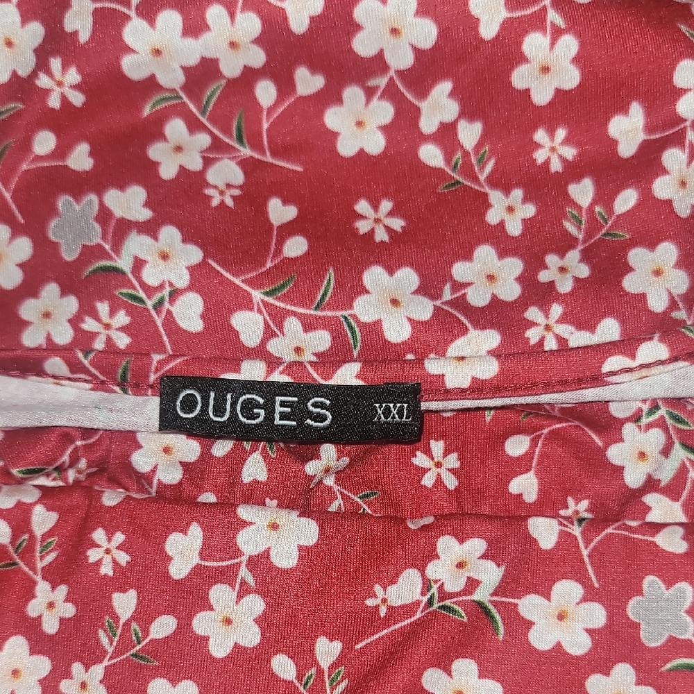 Ouges Red Floral Dress Xxl - image 2